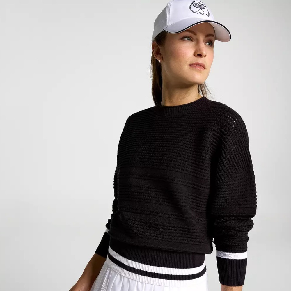 CALIA || Black & White Crew Sweater